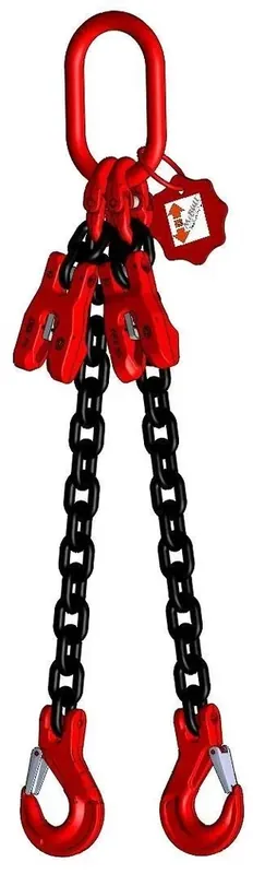 Angebot 2-Strang Kette GK8, mit Gabelkopfhaken und Verkürzung 8 mm, 2 m lang